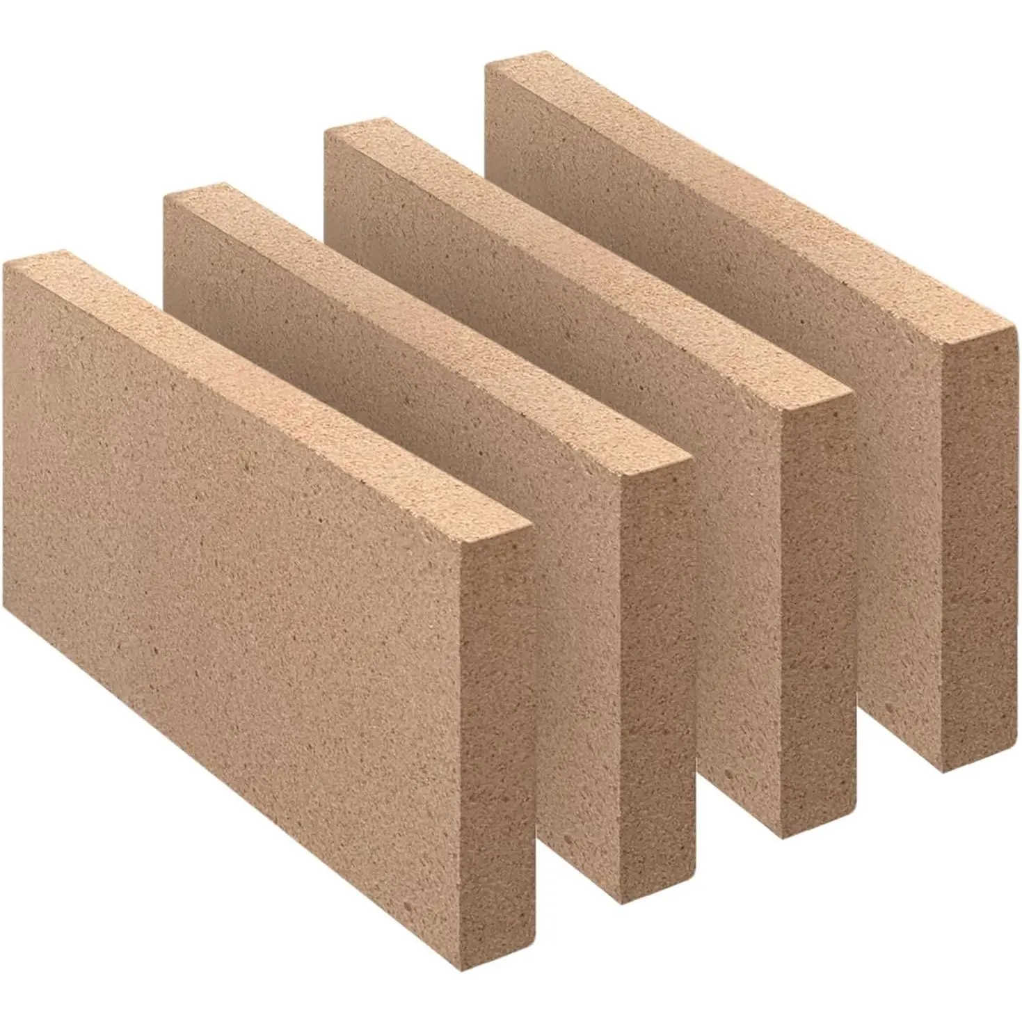 Food Grade Insulating Clay Fire Bricks 4-Pack 3000F Size 9" x 4-1/2" x 3/4" Replacement for Wood Stoves Fireplaces Fire Pit Kiln Pizza Oven