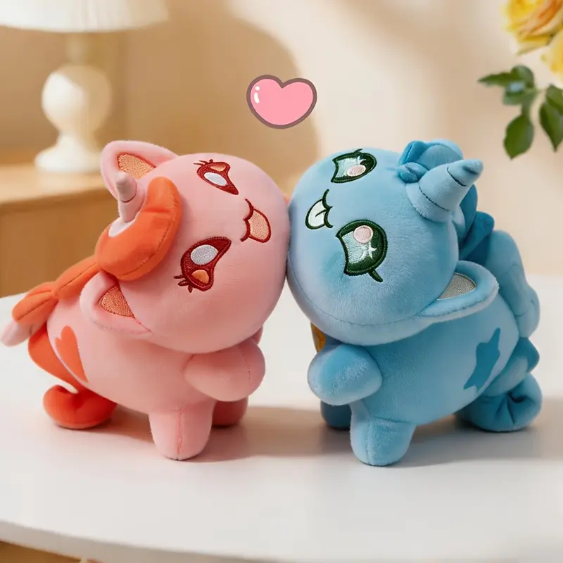 Kawaii Colorful Unicorn Cat Soft Plush Doll, Dainty Stuffed Toys, Fluffy Friends Stuffed Toys, Birthday Gift for Girls, Home Decoration