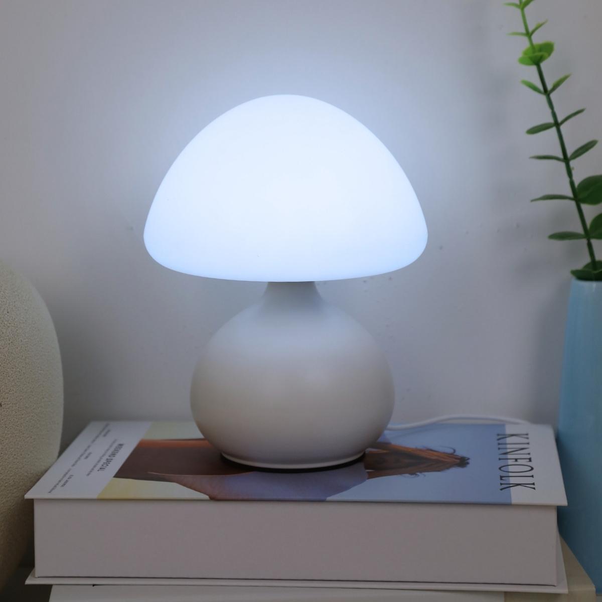 Modern Creative Mushroom Design Table Lamp, USB Powered LED Desk Lamp, Dimmable Soft Light for Home Living Room Bedroom Study Room Decor Indoor Lighting, Led Mood Light