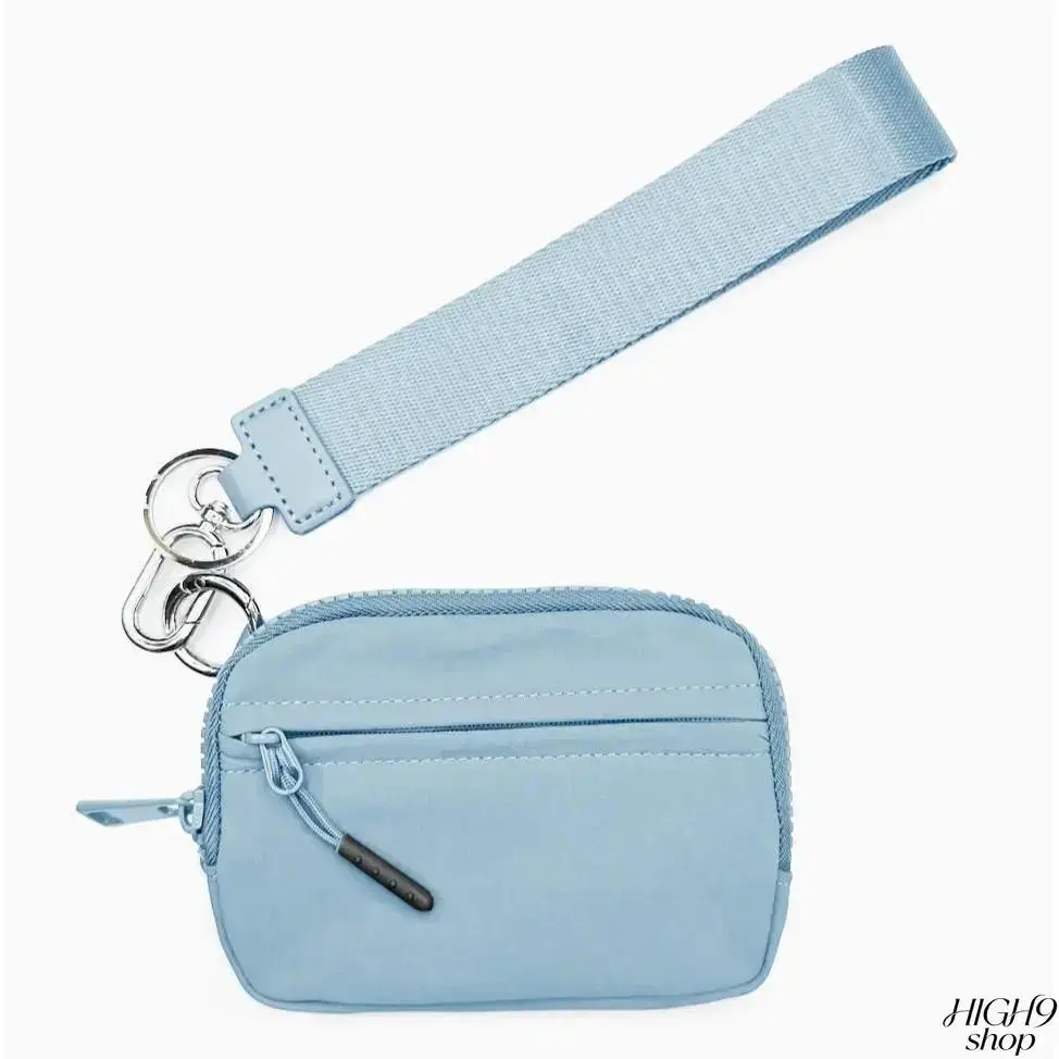 Waterproof Nylon Mini Zipper Wristlet Pouch, Multi Pocket Compact Card Coin Holder With Metal Key Ring, Lightweight Portable Keychain Wallet For Women Daily Work Commute Travel