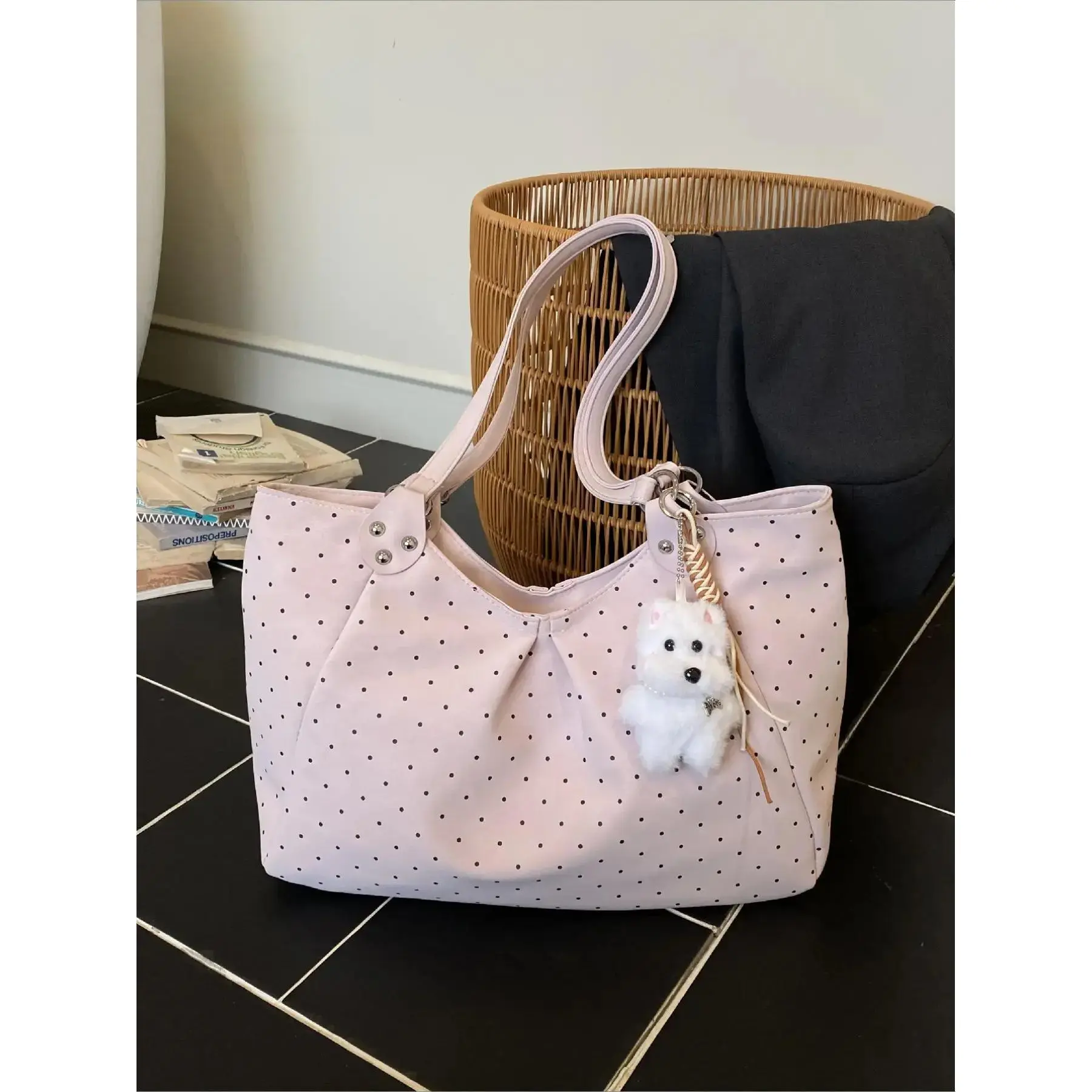 Viral Flower Decor Straw Tote Bag | Aesthetic Crochet Shoulder & Crossbody Purse | Versatile Woven Beach Handbag | Chic Summer Accessory for Daily Commuting, Vacation & Street Style