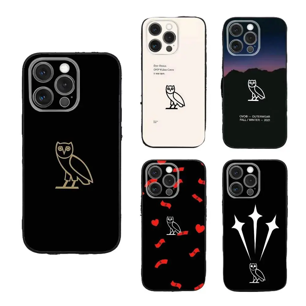 D-Drake O-OvO OWL Phone Case For iPhone 17e 17 16 15 14 13 12 11 Mini Pro Max  Promax Air X XR XSMAX & Samsung Galaxy S26 S25 S24 S23 S22 S21 FE Ultra Plus EDGESoft shockproof soft back Silicone Black Case