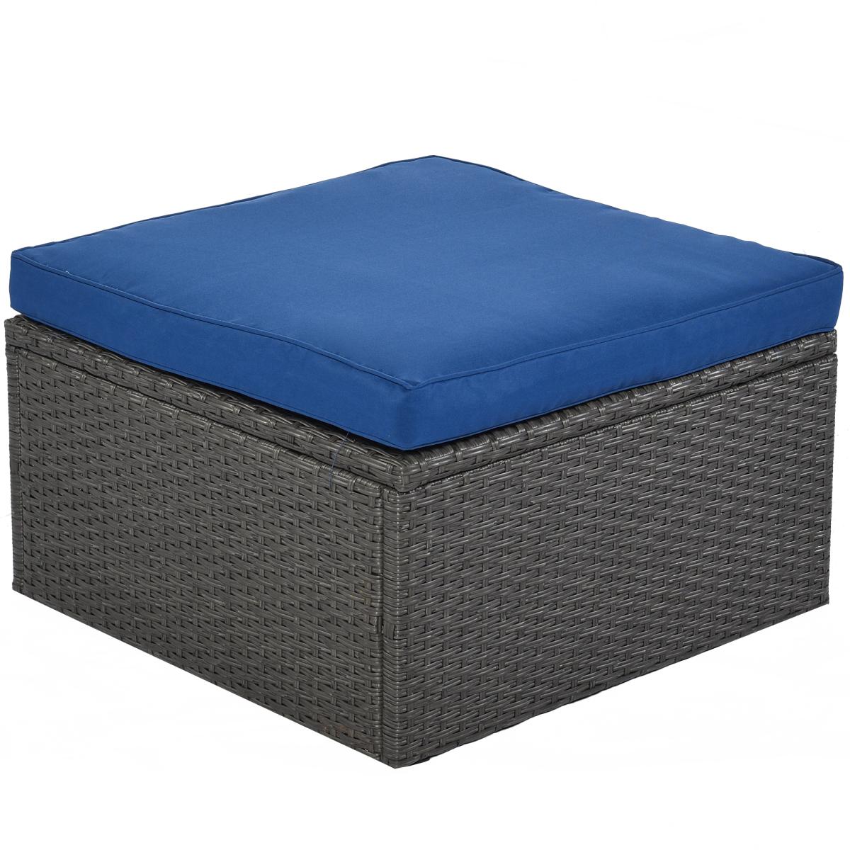 Outdoor Patio Rectangle Daybed with Retractable Canopy,  Wicker Furniture Sectional Seating with Washable Cushions, Backyard, Porch(As same as WY000263AAE)