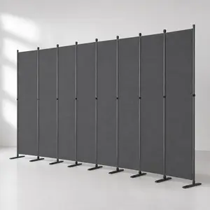 ARCH 8-Panel Modern Adjustable Room Divider - 159in W x 71in H Folding Privacy Screen, Heavy-Duty Metal Frame, Polyester Fabric, Portable Freestanding Partition for Bedroom, Office (room dividers)