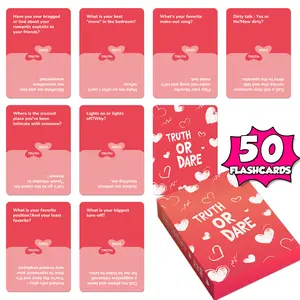 Couples Truth or Dare Flashcards 50 Pcs Romantic Game Cards for Date Night Intimate Bonding Interactive Party Game Toys