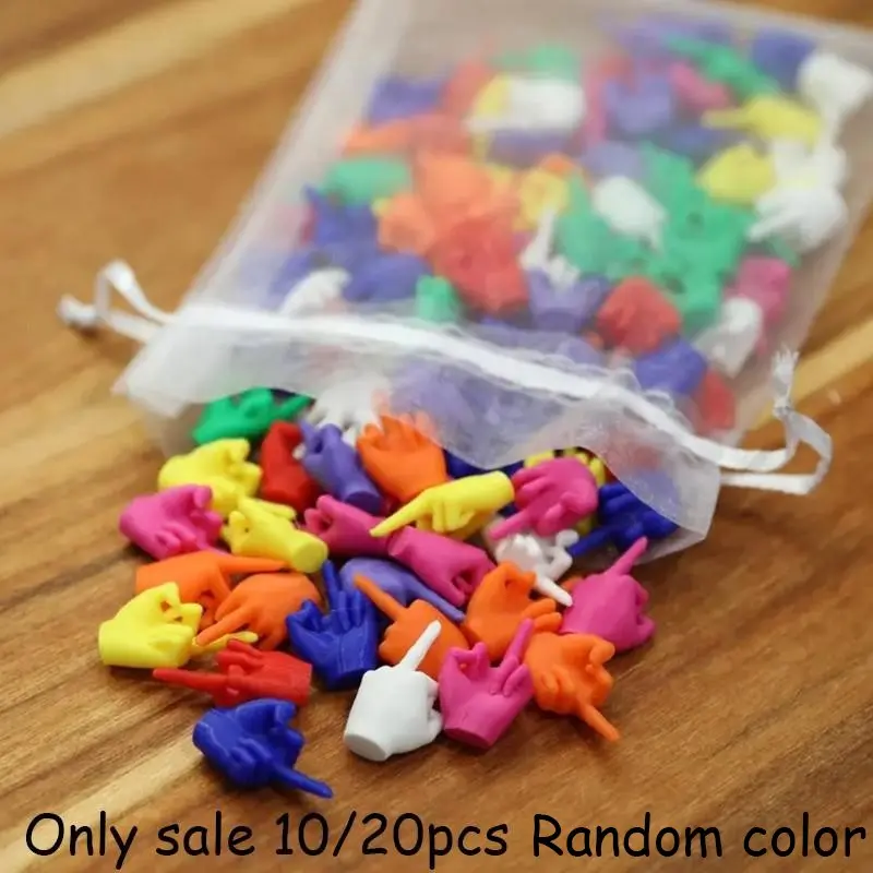 10 pcs / 20 pcs 3D-Printed Mini Middle Finger, Fun Plastic F-U Gesture in Vibrant Colors or Mixed Pack, Novelty Prank Gag Gift Set Party Supplies, Artificial