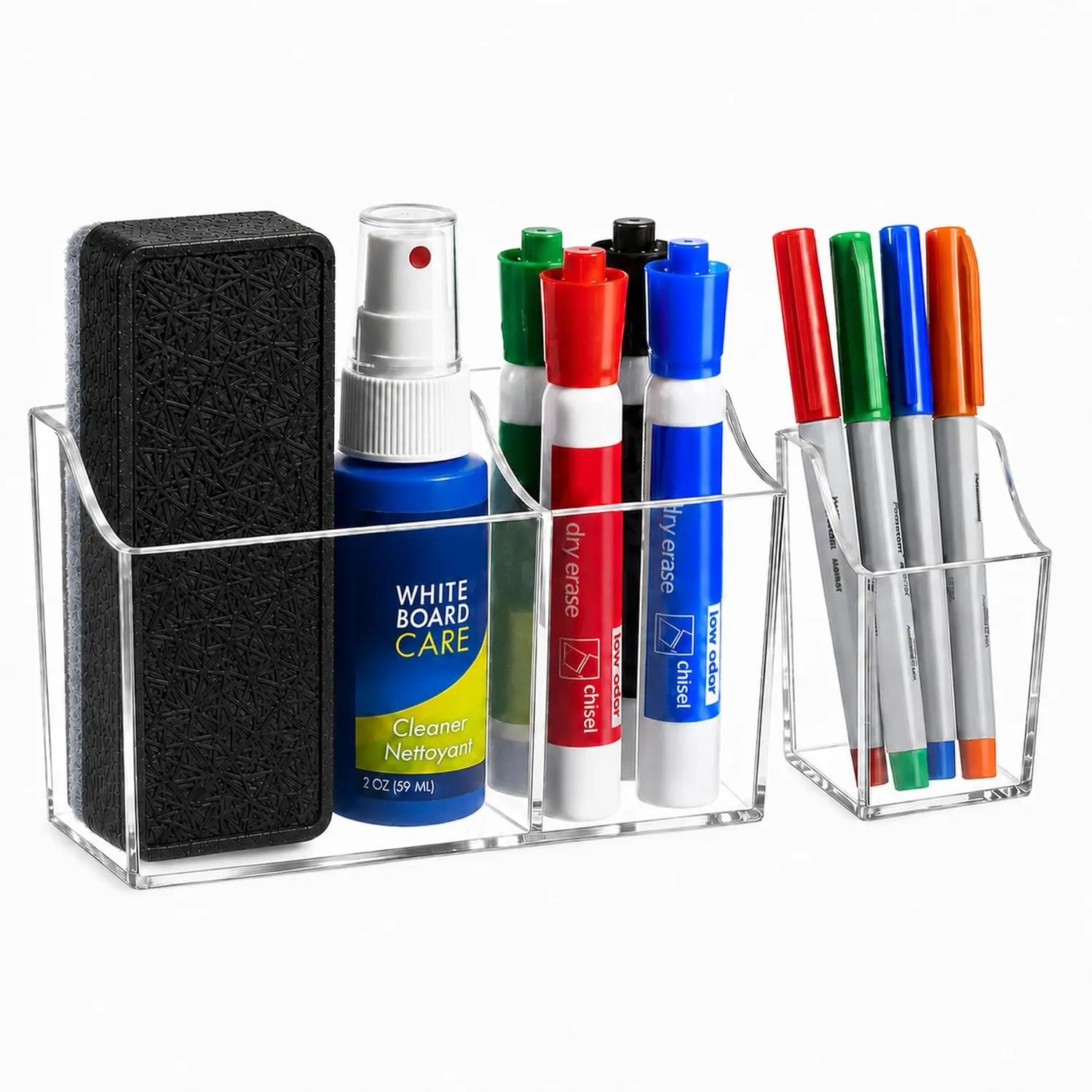 Surface-Safe  Marker Holder Set for Locker, Whiteboard and Fridge | Secure Hold   Surfaces, Easy to , -Clear , Refined Curves, Scratch-Reducing  Pads