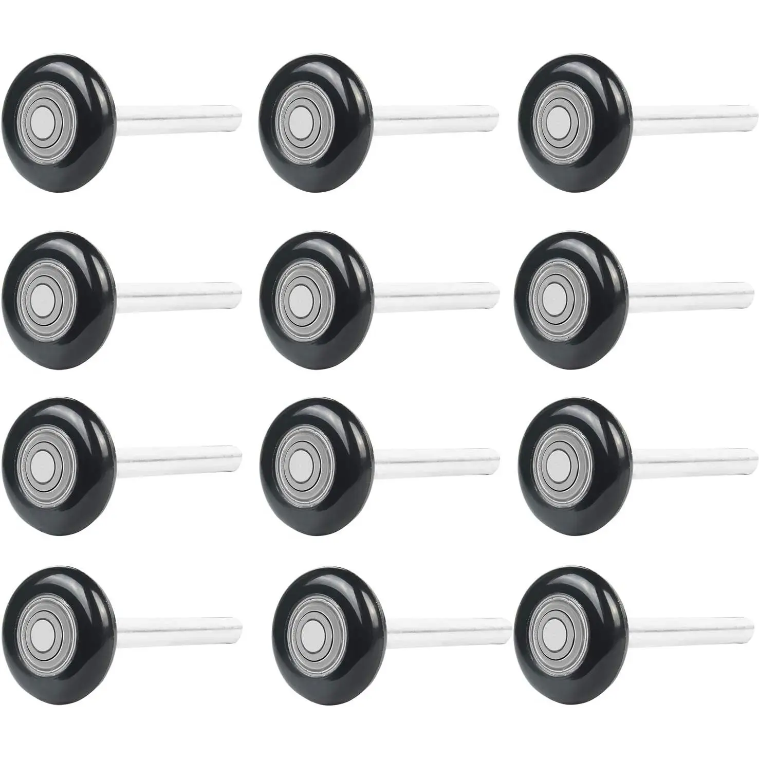12 Packs of 2" Black Garage Door Roller, Nylon Garage Door Wheels for 2" Garage Track  with Sealed 6200ZZ Ball Bearing and Nylon Shells