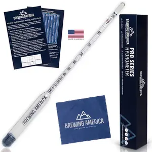 USA-Made Alcohol Hydrometer Tester 0-200 Proof & Tralle Pro Series Traceable - Distilling Moonshine Alcoholmeter for Proofing Distilled Spirits