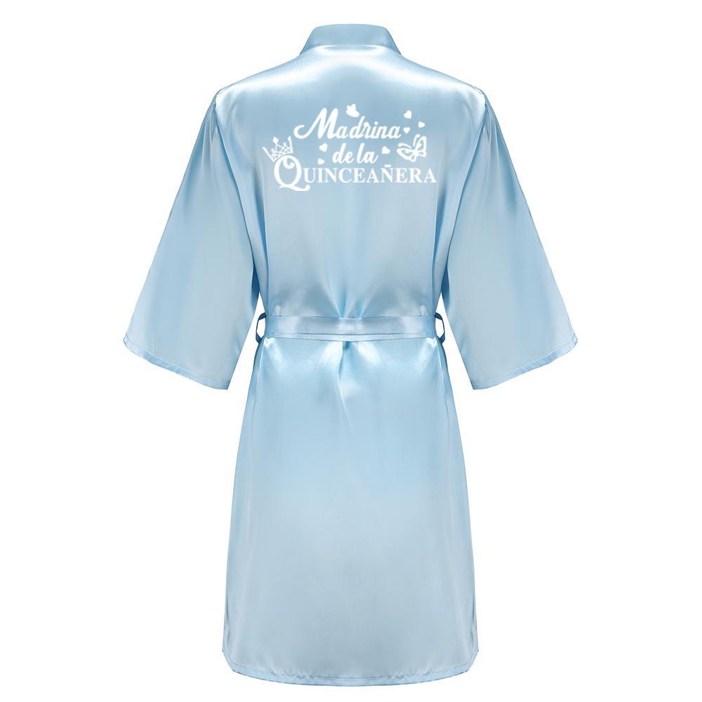 Princess Sweet 15 Years Girl Birthday Party Robes Quinceanera Robe Mis XV Bathrobe Silkly Nightgown