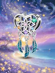 Romantic Love European Dangle & Spacer Charms, Infinity Lock Key Balloon Heart Two-Tone Designs for Women’s Valentine DIY Jewelry Making