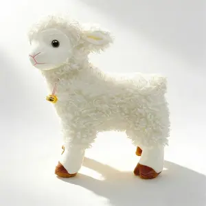 Realistic 30/36cm Lamb Plush Toy with Bell Soft Animal Doll Lifelike Sheep Kawaii Xmas Gift companion Toy Room Decor