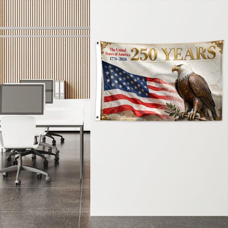 1pc 1776-2026 250th Anniversary American Flag for Ship, House and Party Decorations, American Flag Decorations, Anniversary Celebrations, Yard Decorations, Anniversary Celebration Decor, Yard Display Flag, Large Outdoor Flag, Anniversary Edition Flag