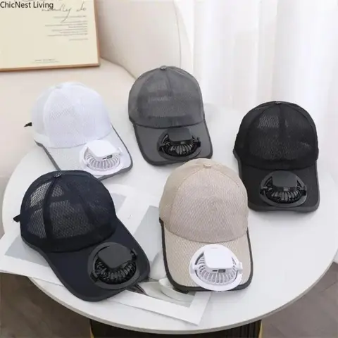 Women's Unisex Korean-Style Anti-UV Adjustable Sunscreen Hat - Cotton Fashion Cap with Built-in USB-Recharge Fan, Breathable Headwear for Outdoor Travel, Beach