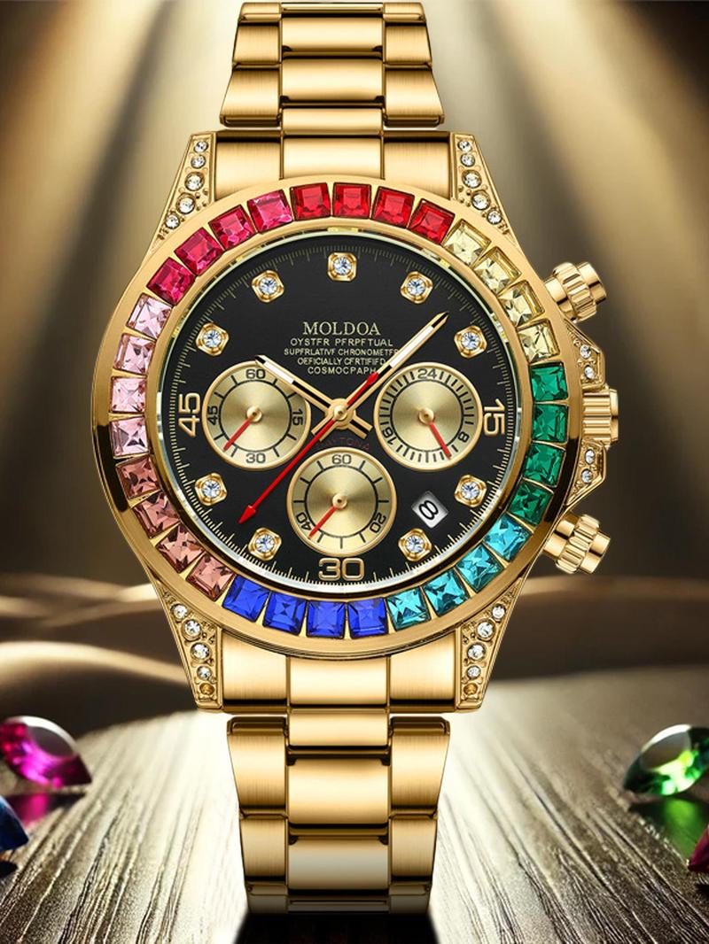 Men's Business Fashion Round Dial Analog Quartz Watch, Business Fashion Watches, Fashion Watch for Party, Daily Clothing Decor, Trendy All-match & Exquisite Watch for Birthday Gift with Box