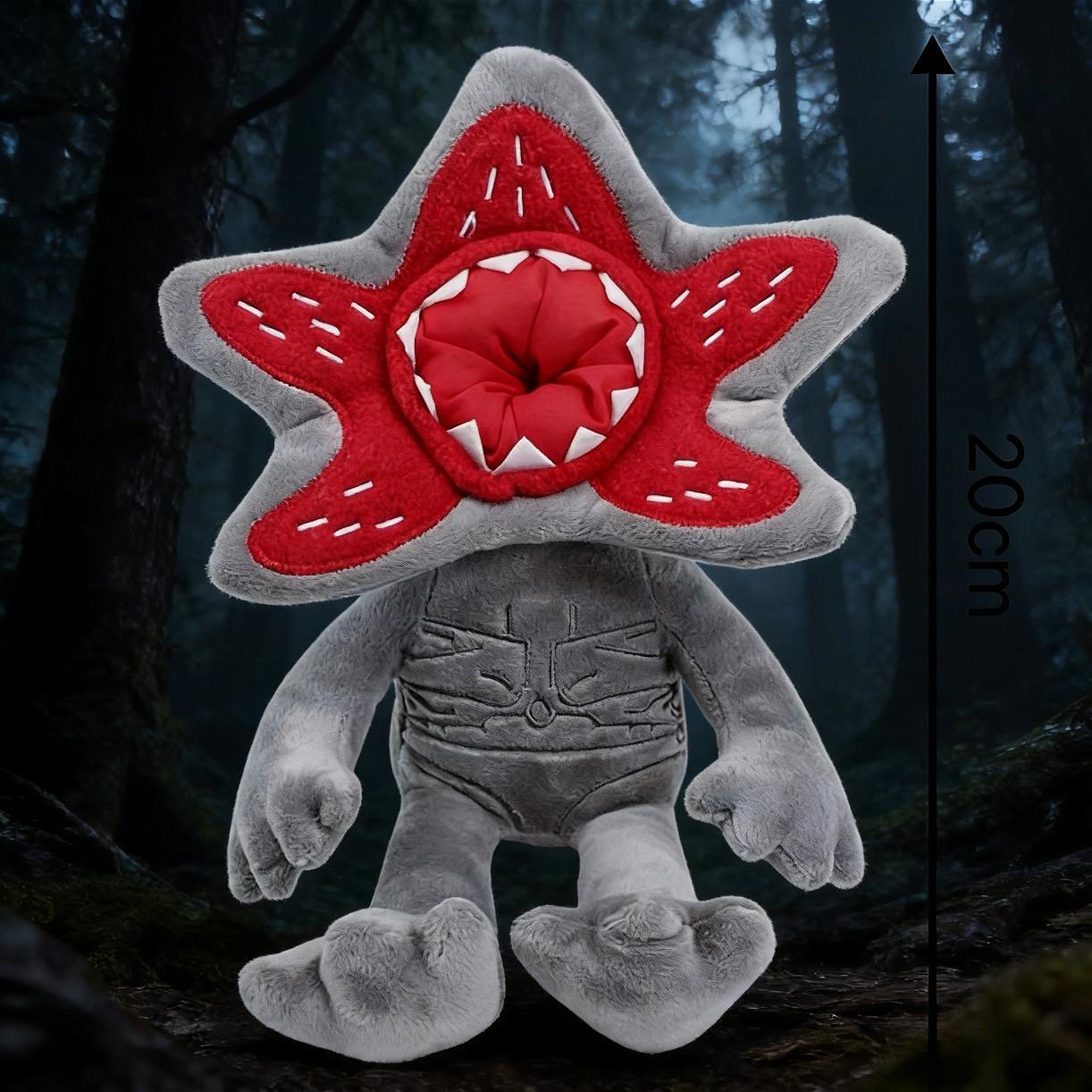 20cm Stranger Things Demon King Man-Eating Flower Plush Toy, Soft and Scary Monster Doll, Realistic 3D Teeth, Virus Stress Relief Toy, Sensory Game Gift, Halloween Birthday Desktop Decoration, Collectible Pillow for Children and Adults
