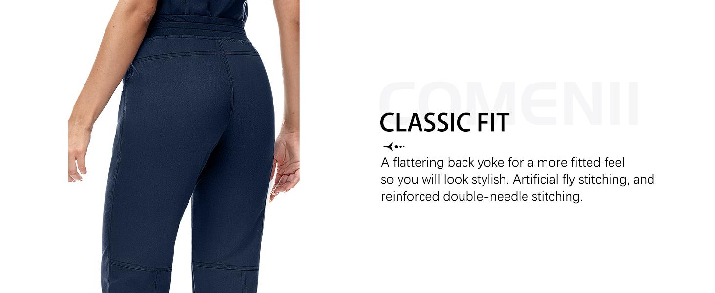 2026 Scrubs for Women, Knit Yoga Waistband Straight Leg Cargo Pants, Classic Fit Womens Scrubs Pants