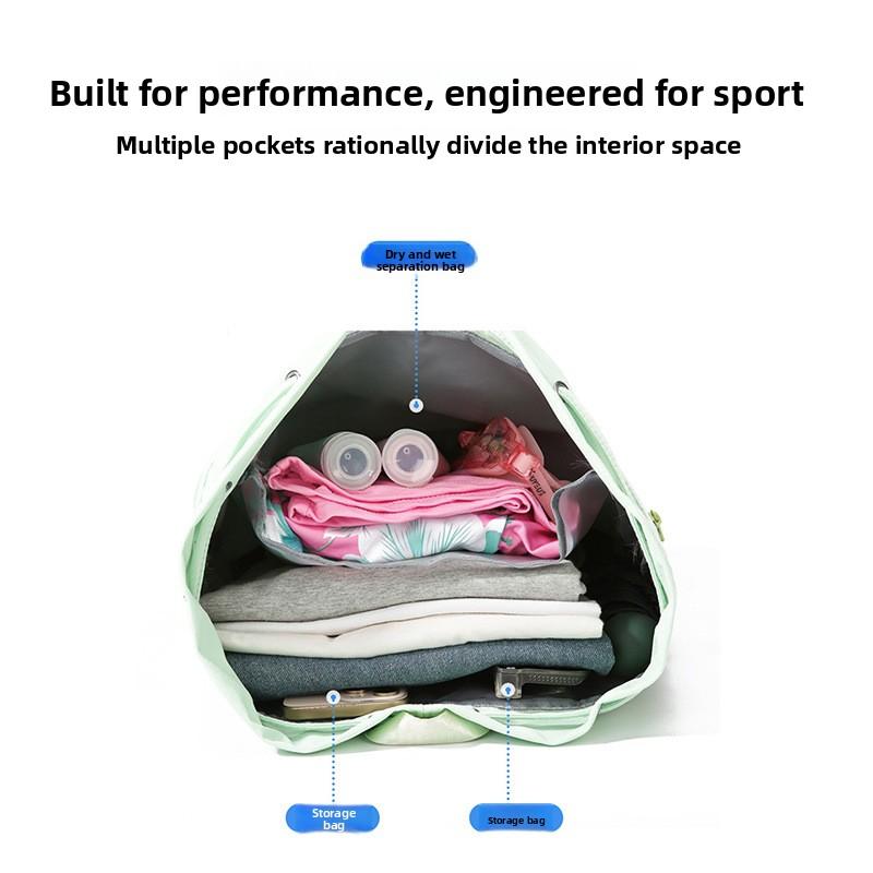 Dry and wet separation swimming fitness bag women's outdoor sports drawstring backpack large capacity sports mountaineering travel bag