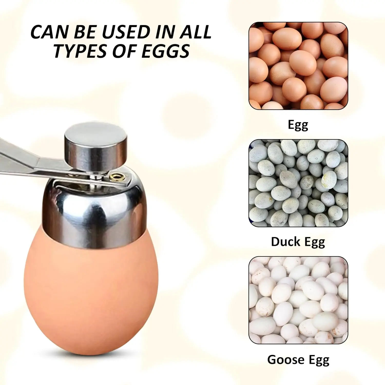 Egg Opener 304 Stainless Steel Egg Cracker, Egg Cracking Tool, Kitchen Tool, Shell Cutter, Egg Separator, Cookie and Kitchen Accessories