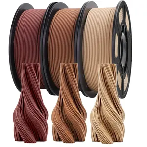 Wood PLA 3D Printer Filament Matt Surface & Low Warping Filament 3X250g Spool (Total 750g) Accuracy 1.75mm +/- 0.03 mm