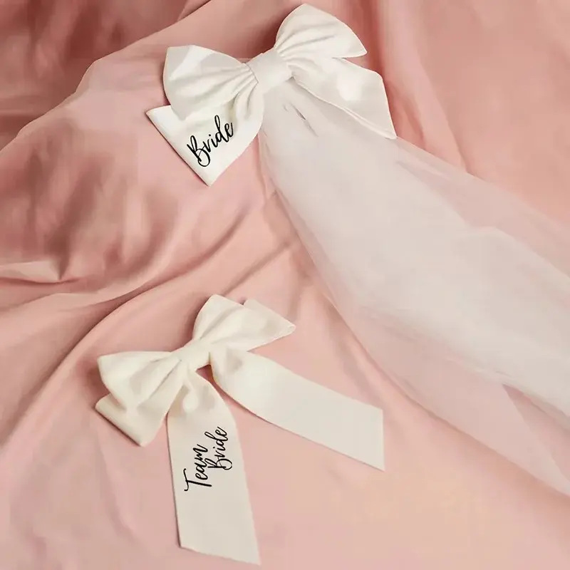 Bride Bow Veil Bachelorette Hen do Party Bach weekend girls trip bridal shower beach Wedding decoration bridesmaid proposal gift The Wedding Veil