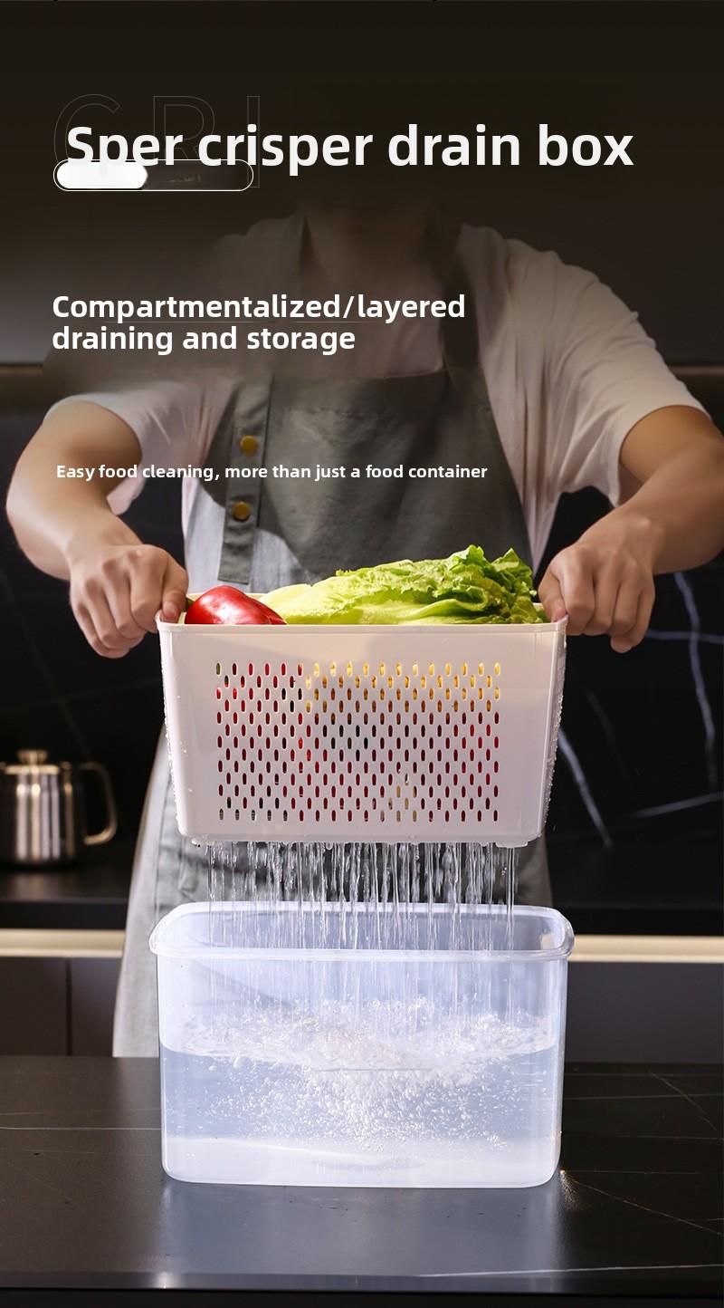 Multifunctional Crisper Box Set for Storage Drainage Microwaveable Airtight Leakproof Stackable Food Containers Ideal for Meal Prep Organization Foam Hinged Lid Container Sealing Bag Organizer with Cutter Compartmented Meal Prep Containers wrap bags fruit