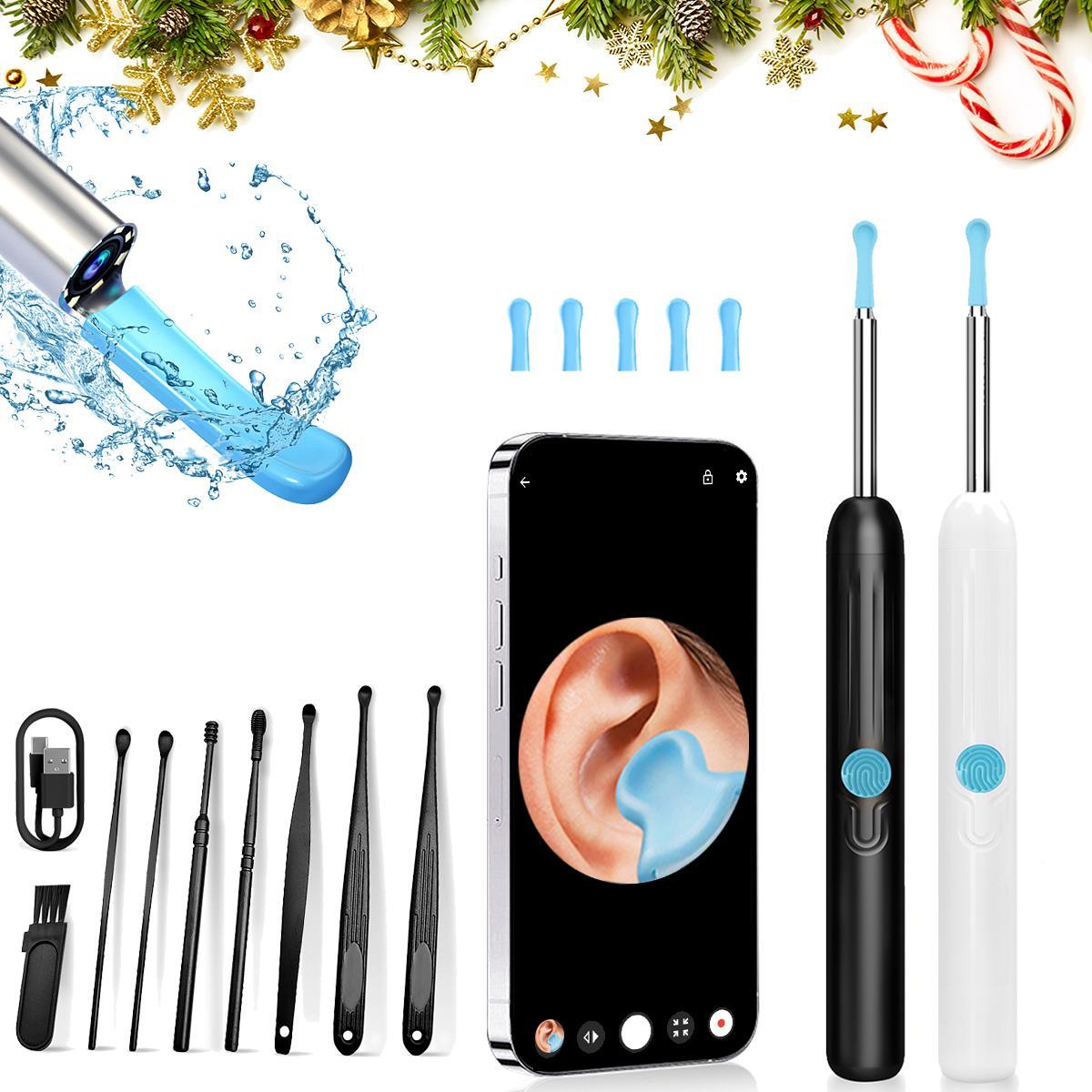 Wireless Earwax Removal Kit, 1 Box Earwax Cleaner with Camera & Accessories, Waterproof Endoscope Ear Cleaning Kit for Home & Travel, Ear Waxing Cleaning, Earwax Removal Tool