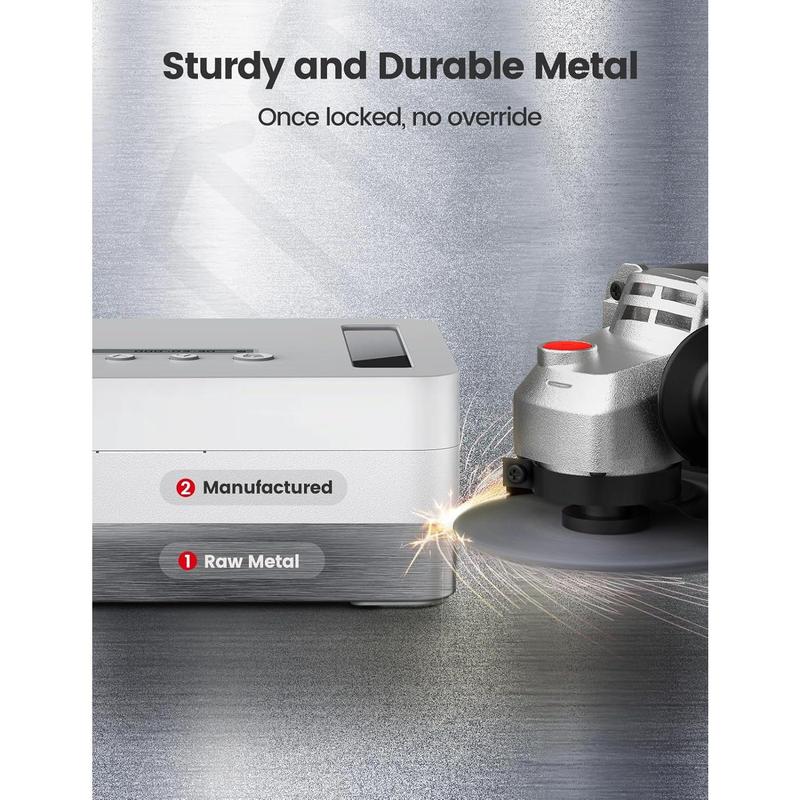 Metal Time Lock Box, Phone Locked box with Timer, Locking Safe Storage, Self-Control Locker with USB C Charge,  Lock,  Timed Release Jail for Phone/iPad Mini/Remote//Snack