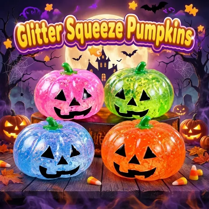 Halloween Ghost Dumpling Glitter Squeeze Toy Set, Spooky Stress Relief Squishy Fidget Toys, Portable Hand Decompression Toy, Halloween Party Favors Trick Treat Holiday Gifts,Jewelry Set