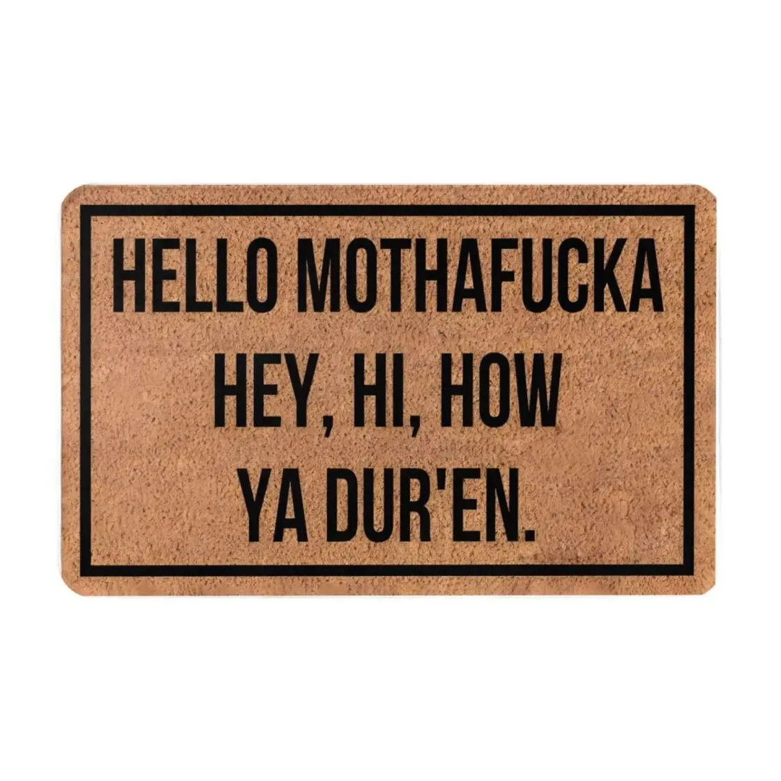 Funny Doormat, Hello Mothafucka Welcome Front Porch Decor, Personalized Rug with Backing,  Non Slip Outdoor Doormat