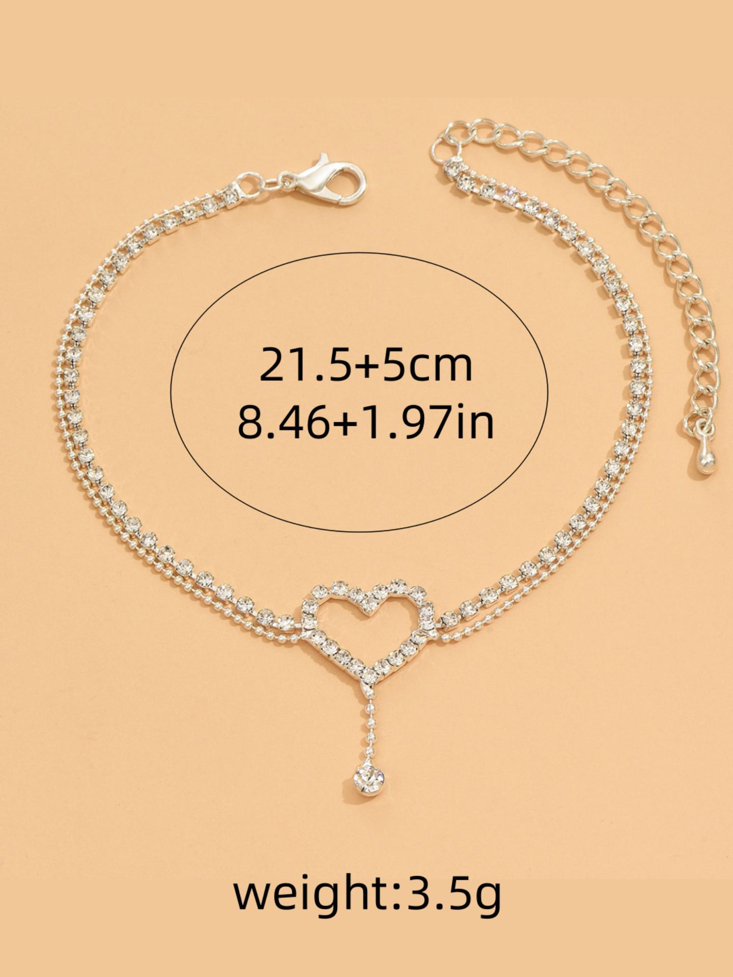 Simple Heart Design Anklet, Fashionable Jewelry for Women & Girls, Trendy All-match & Exquisite Jewelry for Birthday Gift, Dainty Layered Anklet
