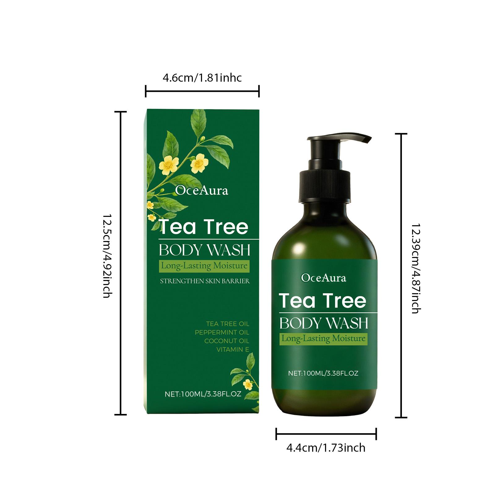 OceAura Tea Tree Refreshing Body Wash, Moisturizing and Nourishing, Refreshing and Moisturizing Rich Foam Daily Cleansing and Bath