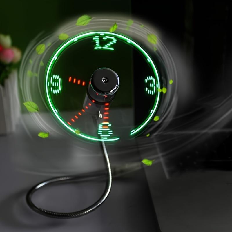 Portable USB LED Clock Fan with Time Display, 4-5 Hour Timer, Compact Metal Design, Green & Red LED Display, No Battery Needed, Silvery White Electronic Portable USB LED Clock Fan with Time Display, 4-5 Hour Timer, Compact Metal Design, Green & Red LED Display, No Battery Needed, Silvery White Electronic