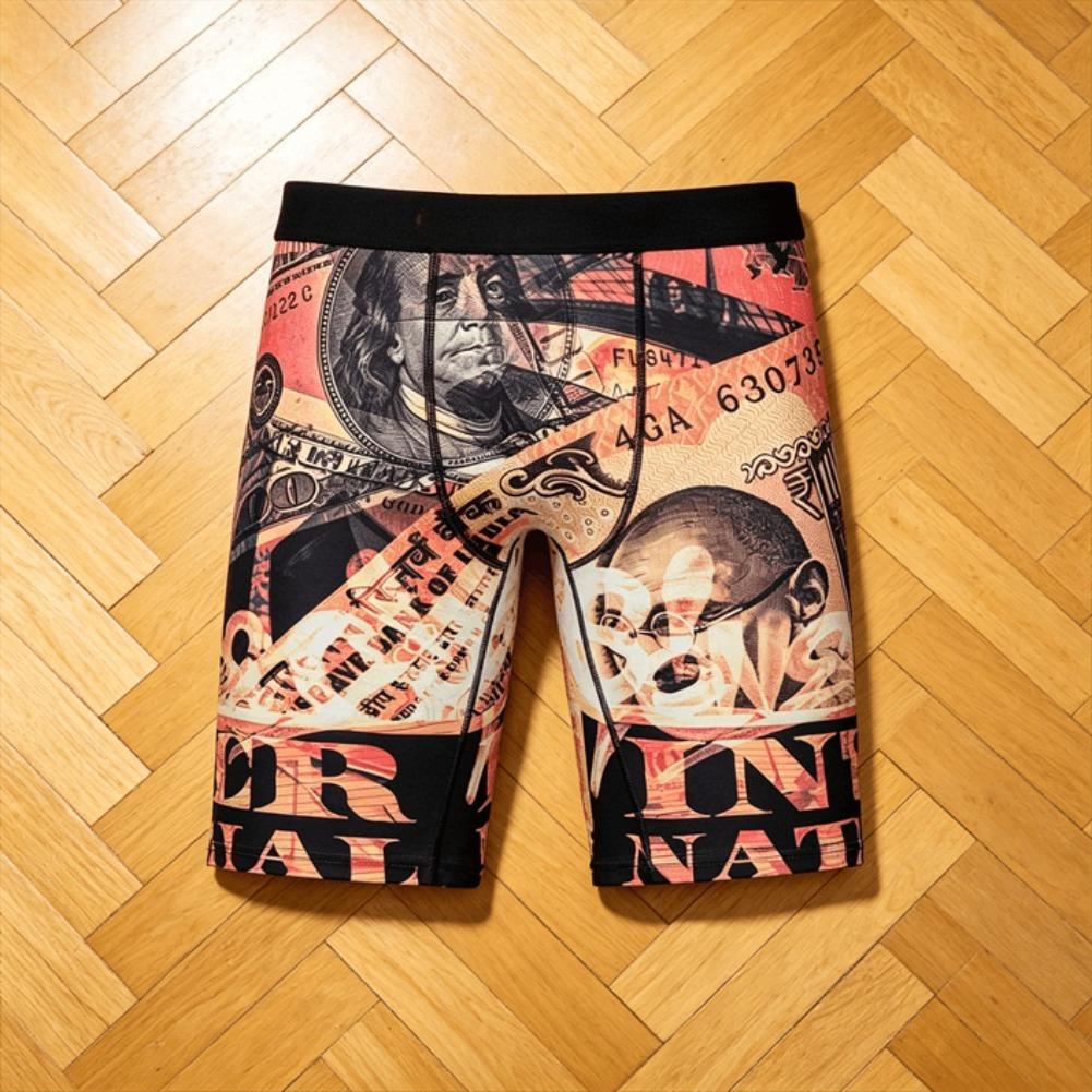 Mens Streetwear Boxer Briefs Ice Silk Compression Underwear Quick Dry Breathable Seamless Athletic Performance Fit