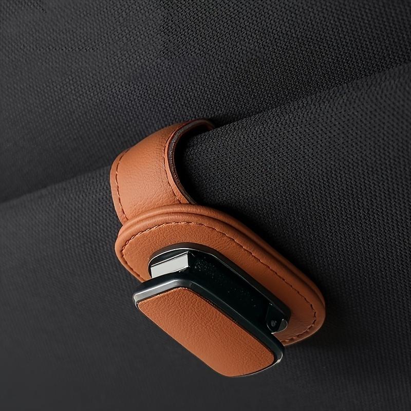 PU Leather Car Sun Visor Clip Sturdy Glasses Holder Dashboard Console Organizer Secure Eyewear Storage Accessory for Auto Interior Sun Visor for Car