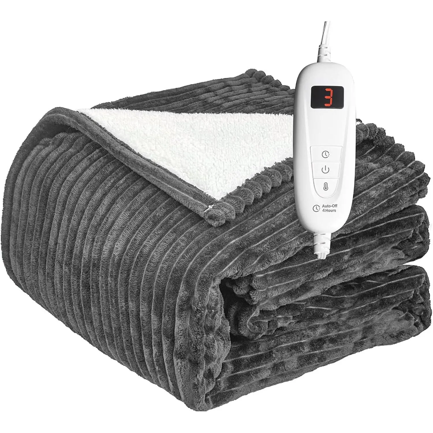 Heated Blanket Throw, Ultra Soft Flannel Sherpa Electric Blanket | 6 Heat Settings,1-4H Auto Off, ETL/FCC Certified, Overheat Protection, Machine Washable, for Couch & Bed, Office, Women Gifts