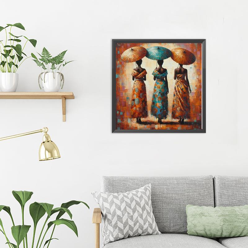 Paint By Numbers Kit On Canvas DIY Oil Art African Woman Home Wall Decor 40x40cm