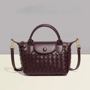 Hand-woven Shoulder Dumpling Bag 2026 New PU Leather Fashion Commuter Messenger Bag
