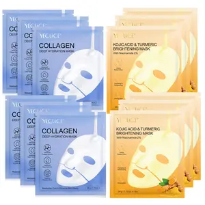 Turmeric Brightening Mask with Kojic Acid, Turmeric, 2% Niacinamide, Collagen Hydrating Firming Mask, Deep Moisture, Skin Tone Improvement, Gift Ready