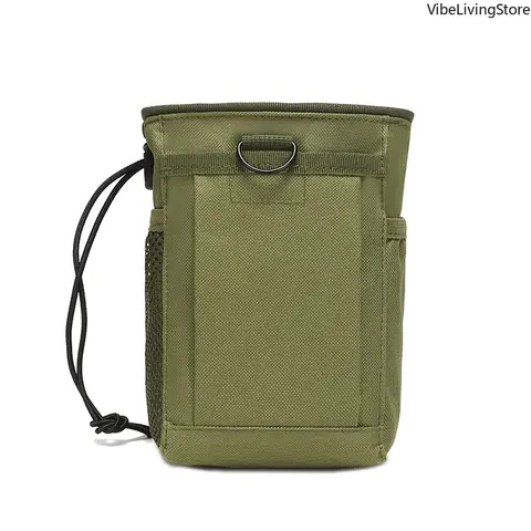 Tactical MOLLE Dump Pouch - Heavy-Duty 1000D Nylon Utility Waist Pack, Drawstring Closure, Mesh Pocket for Outdoor Hunt Gear, Camping & Hiking Accessories