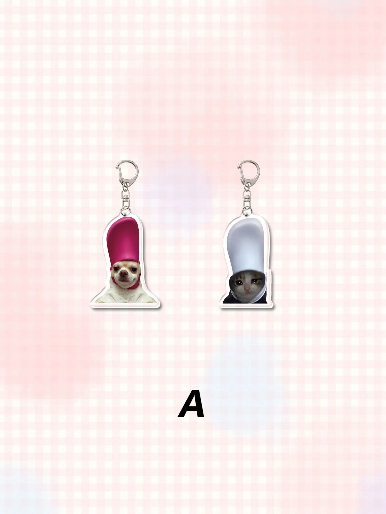 1 Pair Creative Image Animal Couple Keychain/Slippers Couple/Dialogue Cats Couple/Huh Cat&Tongue Hanging Out Goat Keychain Pendant Bag Decoration / Bag Accessory / Schoolbag Accessory / Wallet Pendant / Gift For Friends