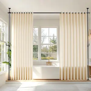 Seamless Room Divider Rod - No Drilling Partition Privacy Separator 4-10ft(H) 32-80inch(W) Duty Temporary Wall Divider to Ceiling Tension Rod, Black