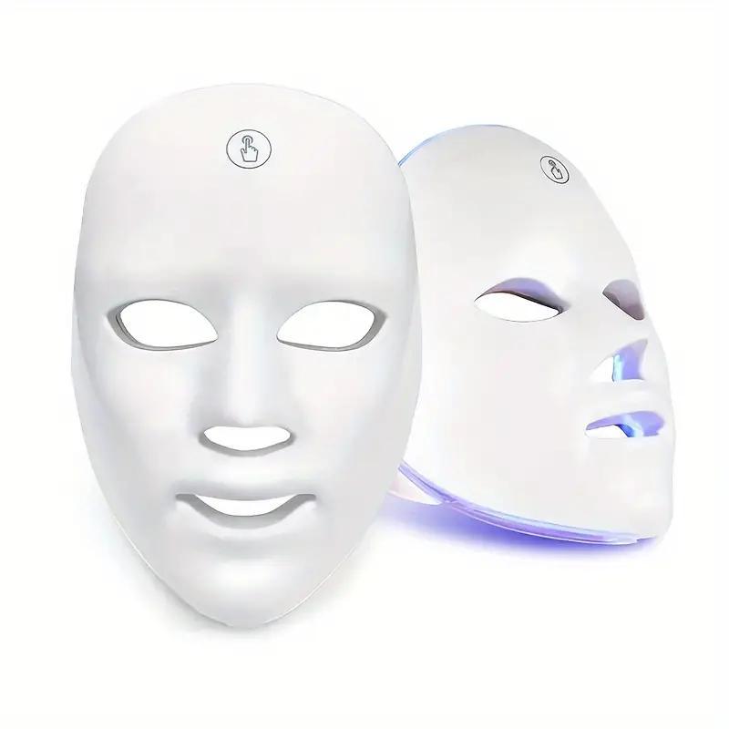 Rechargeable LED Facial Mask 7 Colors, Photon Beauty Mask, Home Skincare, Light Therapy, Lithium Ion Battery, 400mah, New Condition