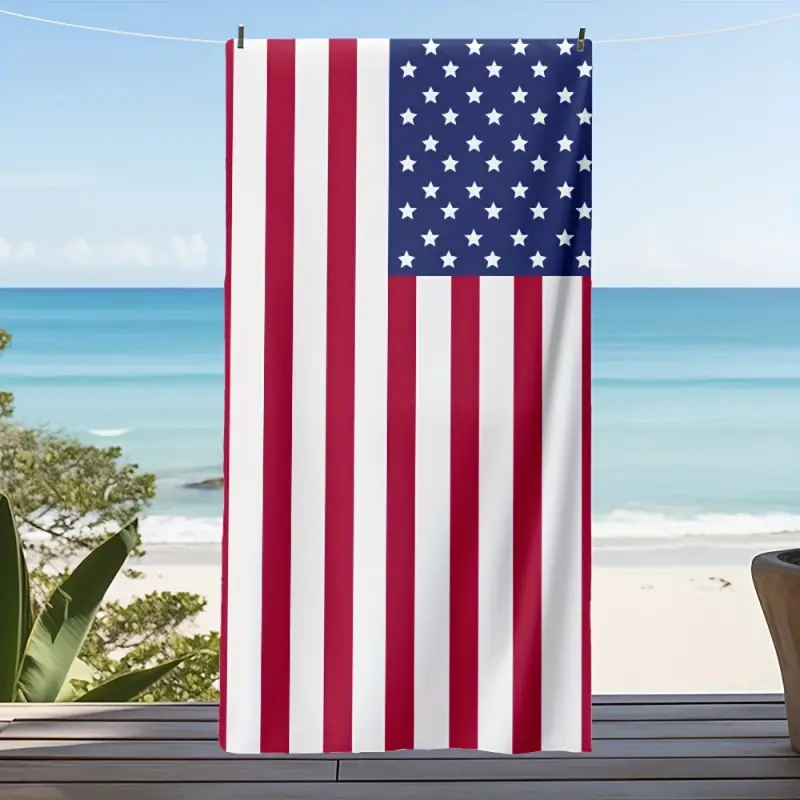 portable,,hostess,gift,,xl,luxury,bathtowels,decorative,boat,personalized,custom,towels,drying,American Flag Print Pool & Beach Towel, Large Oversized Microfiber Sandproof Super Absorbent Lightweight Quick-Dry for Travel Swim Gym Bath Yoga