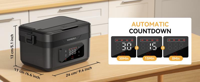 Yofidra Stylish Cordless Portable Electric Heated Lunch Box 1.5L-6 Cups Self-Heating with 10000mAh Battery Timer & Temp Control Food Warmer for Adults Office Outdoor Black Tableware Meal Prep Containers Stainless Steel Bento Square Yofidra Stylish Cordless Portable Electric Heated Lunch Box 1.5L-6 Cups Self-Heating with 10000mAh Battery Timer & Temp Control Food Warmer for Adults Office Outdoor Black Tableware Meal Prep Containers Stainless Steel Bento Square