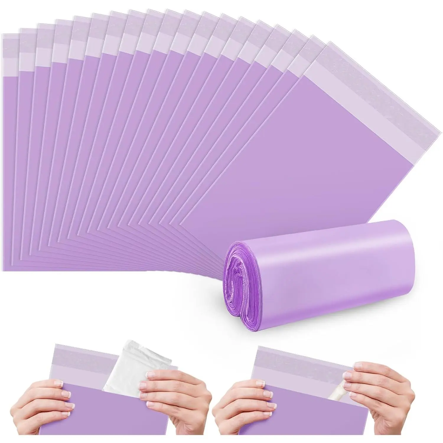 Sanitary Napkin Disposal Bags, Tampon Disposal Bags(9.8x5.9"), Purple| 100Pcs Period Bag Feminine Hygiene Disposal Bags, Opaque for Privacy, Self-Sealing to Block Odors, Waterproof & Leak-proof