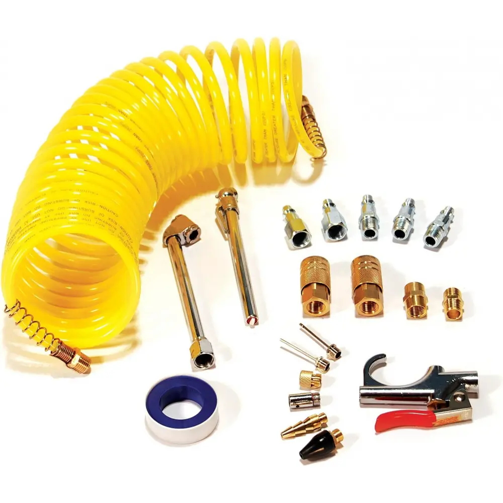 Primefit Pri-6044 IK1016S-20 Deluxe 1/4" Air Compressor Accessory Kit Including 1/4" Recoil Airhose