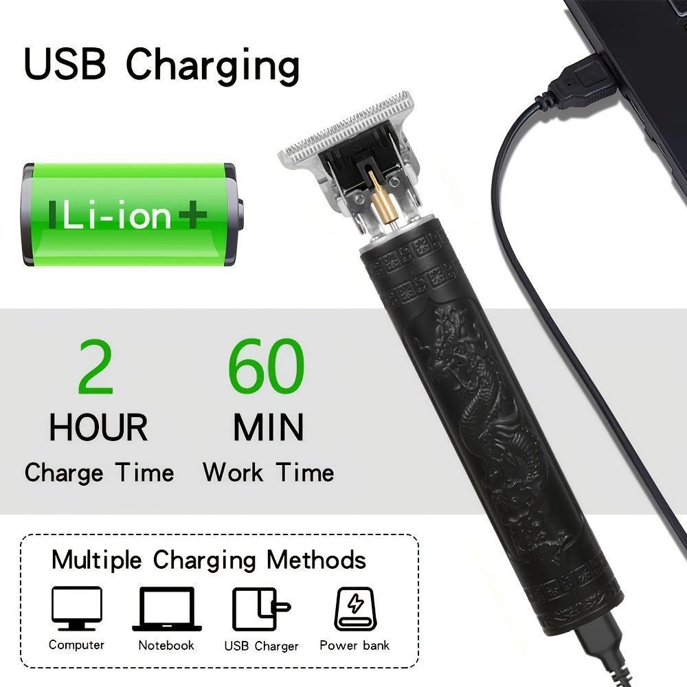 3pcs Men'S Professional Hair And Beard Trimming Set - Cordless Scissors With LED Display, Precision Trimming Kit, USB Rechargeable, Family Friendly, Perfect Holiday Gifts