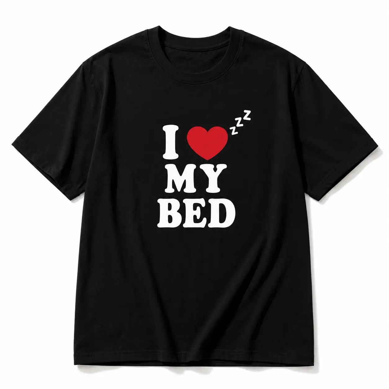 I Love My Bed T-Shirt, Funny Sleep Lover Graphic Tee for Women, Cozy Homebody Shirt, Casual Gift for Introverts