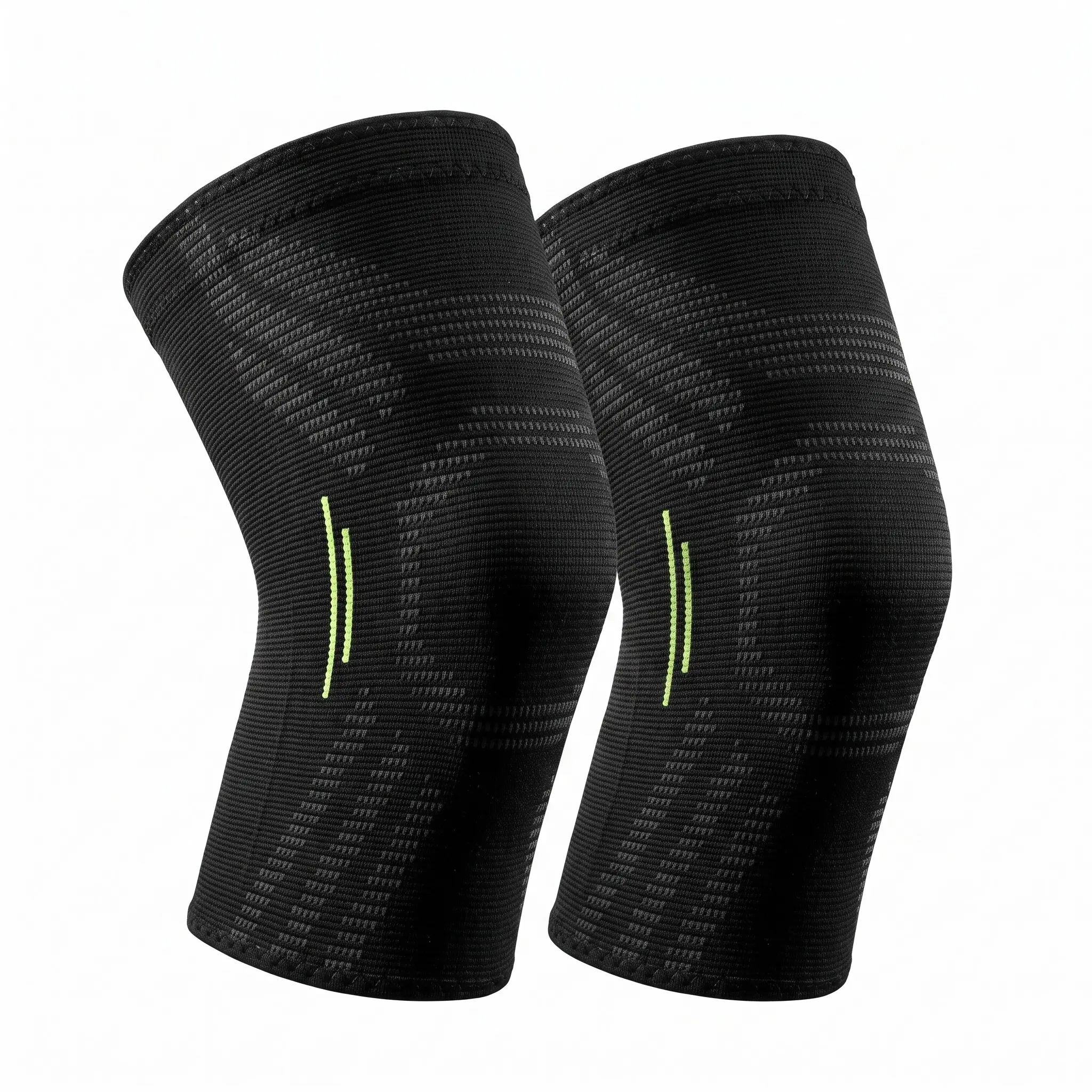 2 Pcs Anti-Slip Silicone Sports Knee Pads, High Elastic Knit Breathable Support for Running Badminton Basketball Volleyball Fitness Gear
